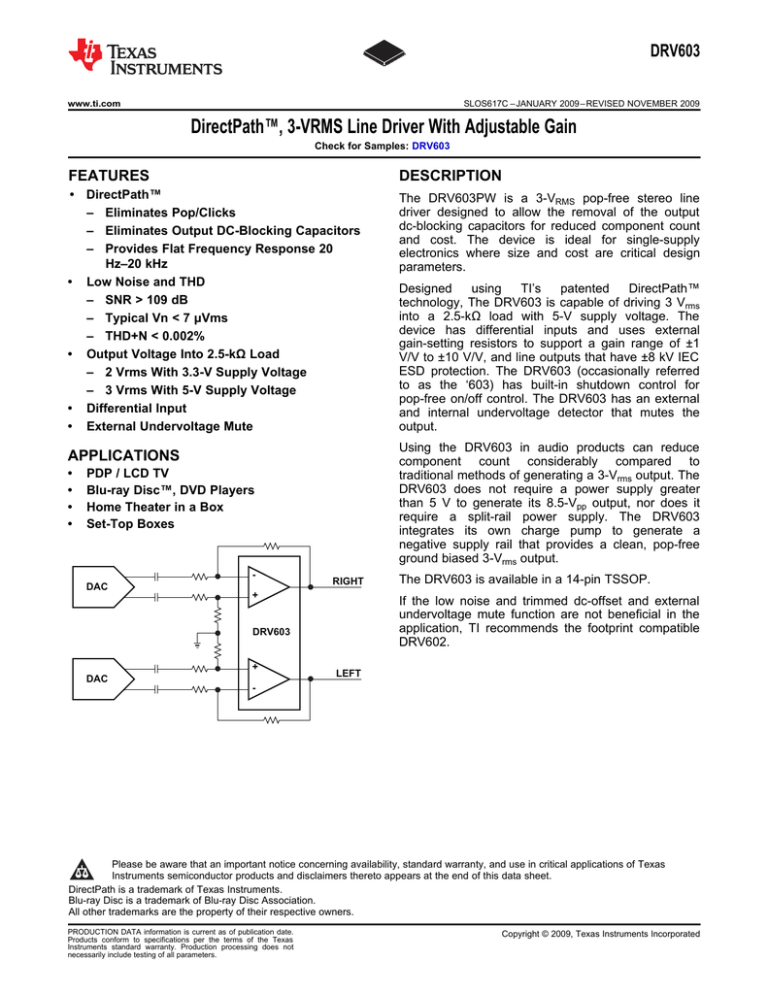 DRV603 - Texas Instruments