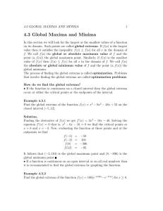 4.3 Global Maxima and Minima