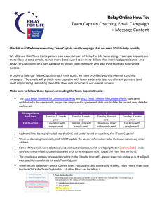 Team Captain Email Campaign