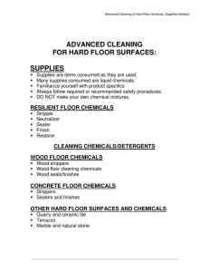 ADVANCED CLEANING FOR HARD FLOOR SURFACES: SUPPLIES