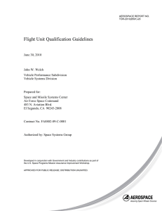 Flight Unit Qualification Guidelines - Aerospace Report