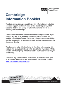 Cambridge Information Booklet - Cambridgeshire County Council