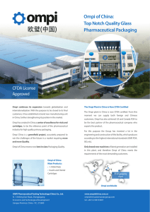Ompi of China: Top Notch Quality Glass Pharmaceutical Packaging