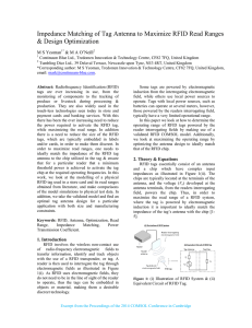 Impedance Matching of Tag Antenna to Maximize RFID Read