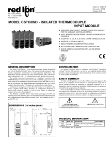 MODEL CSTC8ISO - ISOLATED THERMOCOUPLE INPUT MODULE