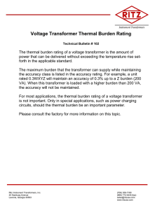 Voltage Transformer Thermal Burden Rating