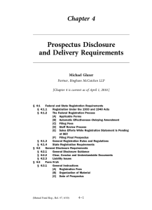 Prospectus Disclosure and Delivery Requirements