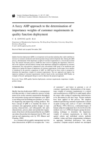 A fuzzy AHP approach to the determination of importance weights of
