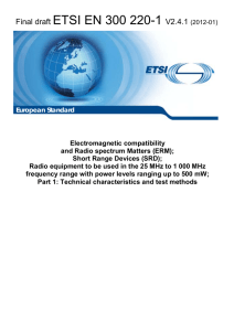 EN 300 220-1 - V2.4.1 - Electromagnetic compatibility and