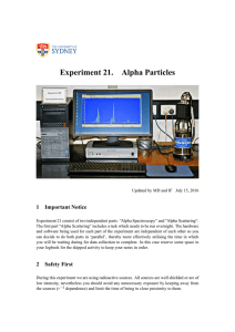 Experiment 21. Alpha Particles