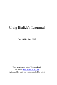 Craig Bialick`s Twournal