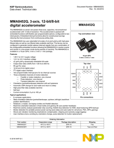 MMA8452Q 3-axis, 12-bit/8-bit digital accelerometer