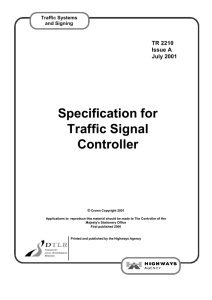 Specification for Traffic Signal Controller