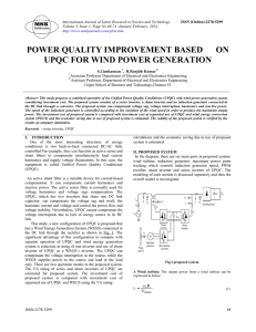 POWER QUALITY IMPROVEMENT BASED ON UPQC FOR WIND