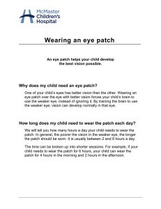 Wearing an eye patch - Hamilton Health Sciences