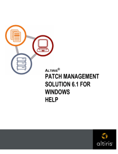 Altiris Patch Management Solution for Windows Help