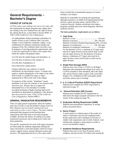 General Requirements – Bachelor`s Degree