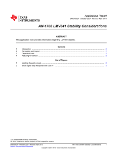 AN-1708 LMV841 Stability Considerations (Rev