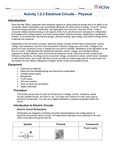 Activity 1.2.3 Electrical Circuits – Physical Introduction