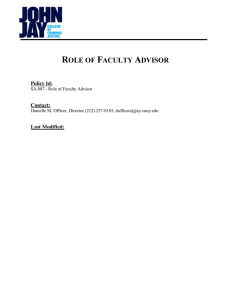 ROLE OF FACULTY ADVISOR