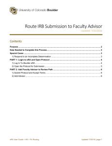 Route IRB Submission to Faculty Advisor - Boulder