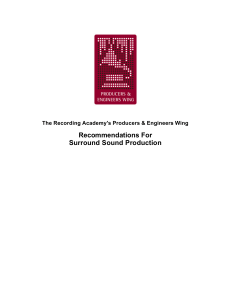 Recommendations For Surround Sound Production