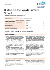 Ofsted Report - Burton on the Wolds Primary School