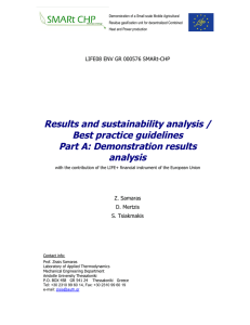 Results and sustainability analysis / Best practice guidelines Part A