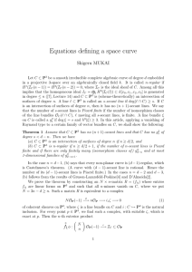Equations defining a space curve