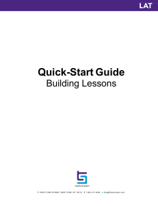 Lessons - Quick Start Guide