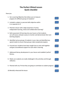 The Perfect Ofsted Lesson Quick checklist