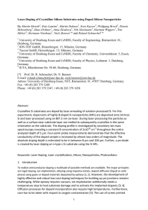 1 Laser-Doping of Crystalline Silicon Substrates using Doped