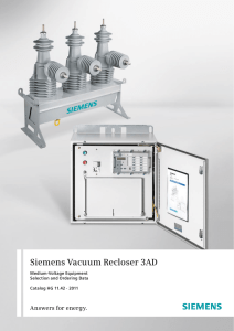 Siemens Vacuum Recloser 3AD – Catalog HG 11.42-2011