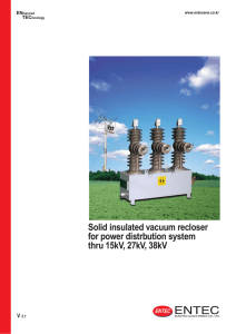 Solid insulated vacuum recloser for power distrbution system thru