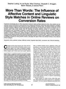 More Than Words: The Influence of Affective Content and Linguistic