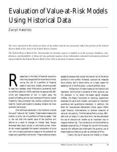 Evaluation of Value-at-Risk Models Using Historical Data