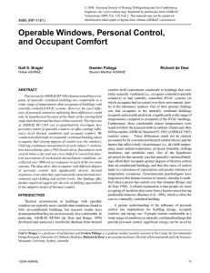 Operable Windows, Personal Control, and Occupant Comfort