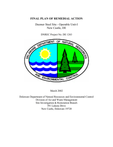 FINAL PLAN OF REMEDIAL ACTION Deemer Steel Site