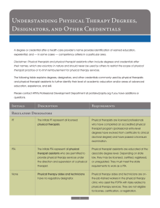 UNDERSTANDING PHYSICAL THERApY DEGREES