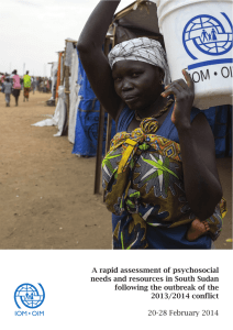 A rapid assessment of psychosocial needs and resources in South