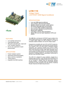 LVM-110 – Voltage Output, LVDT/RVDT OEM Signal Conditioner
