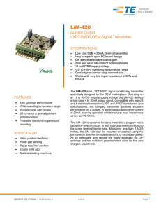 LiM-420 – Current Output, LVDT/RVDT OEM Signal Transmitter