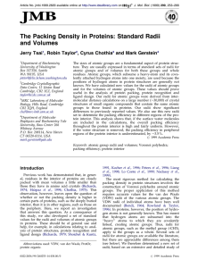 The Packing Density in Proteins: Standard Radii and Volumes