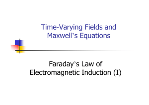 Time-Varying Fields and Maxwell`s Equations Faraday`s Law of