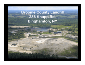 Broome County Landfill 286 Knapp Rd. Binghamton, NY