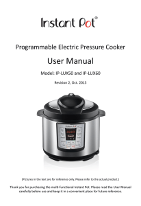 Instant Pot IP-LUX User Manual English