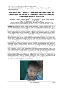 Anaesthesia for a Child with Down syndrome