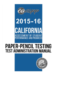 2015–16 CAASPP Paper-Pencil Testing Test Administration Manual