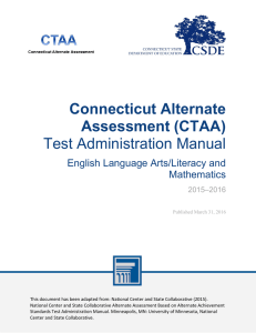 Test Administration Manual - Connecticut Comprehensive