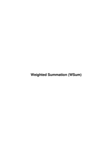 Weighted Summation (WSum) - Institute for Environmental Studies